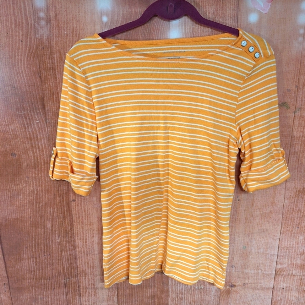 CHRISTOPHER AND BANKS SIZE SMALL STRIPED T-SHIRT